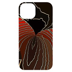 Red Gold Black Voracious Plant Leaf Iphone 14 Black Uv Print Case by Pakjumat