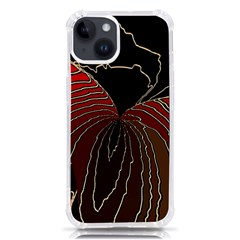 Red Gold Black Voracious Plant Leaf Iphone 14 Tpu Uv Print Case by Pakjumat