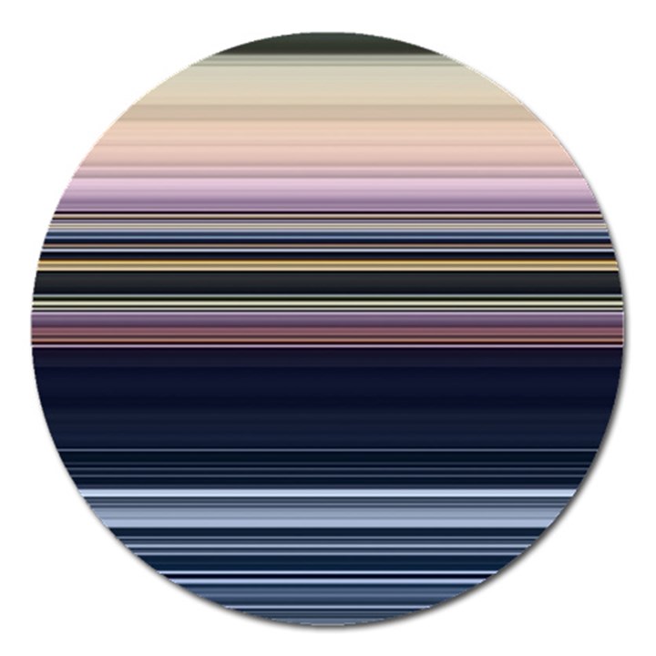 Horizontal Line Strokes Color Lines Magnet 5  (Round)