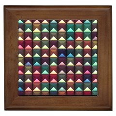 Diamond Geometric Square Design Pattern Framed Tile by Pakjumat