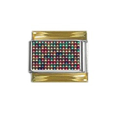 Diamond Geometric Square Design Pattern Gold Trim Italian Charm (9mm) by Pakjumat