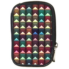 Diamond Geometric Square Design Pattern Compact Camera Leather Case by Pakjumat