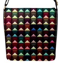 Diamond Geometric Square Design Pattern Flap Closure Messenger Bag (s) by Pakjumat