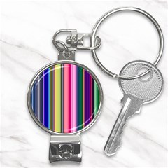 Pastel Colors Striped Pattern Nail Clippers Key Chain by Pakjumat