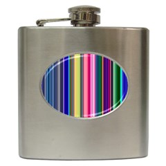 Pastel Colors Striped Pattern Hip Flask (6 Oz) by Pakjumat