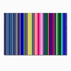 Pastel Colors Striped Pattern Postcard 4 x 6  (pkg Of 10) by Pakjumat