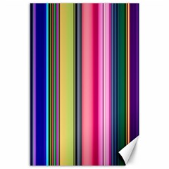 Pastel Colors Striped Pattern Canvas 24  X 36  by Pakjumat