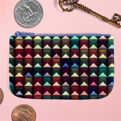 Diamond Geometric Square Design Pattern Large Coin Purse by Pakjumat