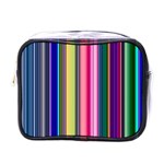 Pastel Colors Striped Pattern Mini Toiletries Bag (One Side) Front