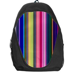 Pastel Colors Striped Pattern Backpack Bag by Pakjumat