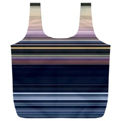 Horizontal Line Strokes Color Lines Full Print Recycle Bag (xxl) by Pakjumat