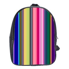 Pastel Colors Striped Pattern School Bag (xl) by Pakjumat