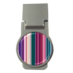 Vertical Line Color Lines Texture Money Clips (round)  by Pakjumat