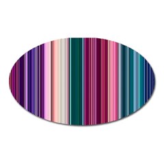 Vertical Line Color Lines Texture Oval Magnet by Pakjumat