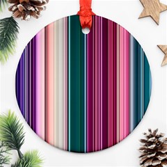 Vertical Line Color Lines Texture Round Ornament (two Sides)