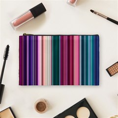 Vertical Line Color Lines Texture Cosmetic Bag (medium) by Pakjumat