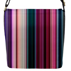 Vertical Line Color Lines Texture Flap Closure Messenger Bag (s) by Pakjumat