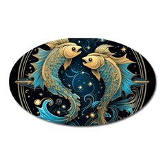 Fish Star Sign Oval Magnet