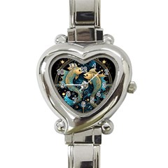 Fish Star Sign Heart Italian Charm Watch by Pakjumat