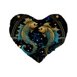 Fish Star Sign Standard 16  Premium Heart Shape Cushions Front