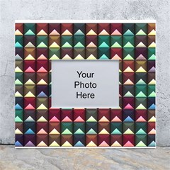 Diamond Geometric Square Design Pattern White Wall Photo Frame 5  X 7  by Pakjumat