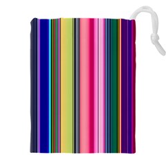 Pastel Colors Striped Pattern Drawstring Pouch (4xl) by Pakjumat