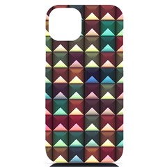 Diamond Geometric Square Design Pattern Iphone 14 Plus Black Uv Print Case by Pakjumat