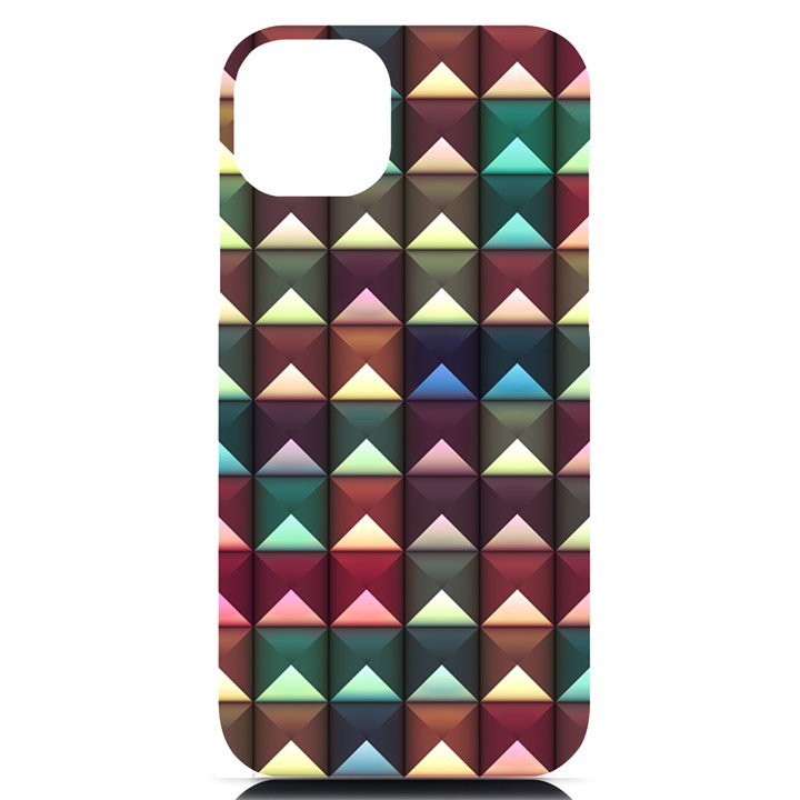 Diamond Geometric Square Design Pattern iPhone 14 Plus Black UV Print Case