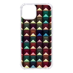 Diamond Geometric Square Design Pattern Iphone 14 Tpu Uv Print Case by Pakjumat