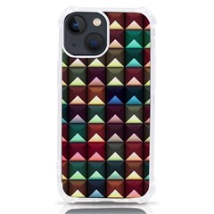 Diamond Geometric Square Design Pattern Iphone 13 Mini Tpu Uv Print Case by Pakjumat