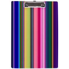 Pastel Colors Striped Pattern A4 Acrylic Clipboard by Pakjumat