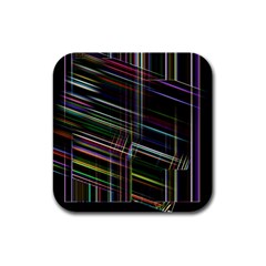 False Prismatic Black Background Rubber Square Coaster (4 Pack) by Pakjumat