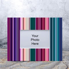 Vertical Line Color Lines Texture White Tabletop Photo Frame 4 x6  by Pakjumat