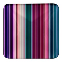 Vertical Line Color Lines Texture Square Glass Fridge Magnet (4 Pack) by Pakjumat