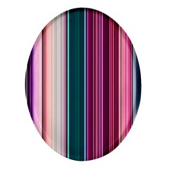 Vertical Line Color Lines Texture Oval Glass Fridge Magnet (4 Pack) by Pakjumat