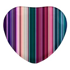 Vertical Line Color Lines Texture Heart Glass Fridge Magnet (4 Pack) by Pakjumat