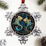 Fish Star Sign Metal Large Snowflake Ornament Front