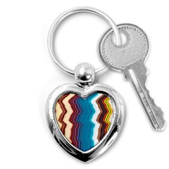 Line Vertical Lines Color Lines Key Chain (heart) by Pakjumat