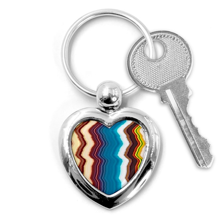 Line Vertical Lines Color Lines Key Chain (Heart)