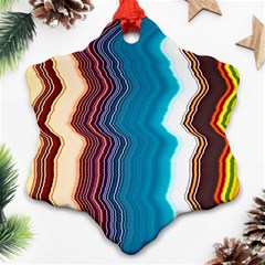 Line Vertical Lines Color Lines Snowflake Ornament (two Sides) by Pakjumat