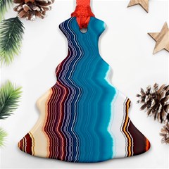 Line Vertical Lines Color Lines Christmas Tree Ornament (two Sides) by Pakjumat