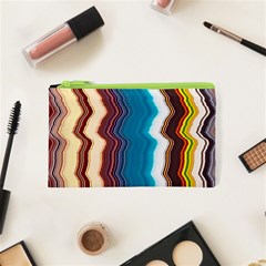 Line Vertical Lines Color Lines Cosmetic Bag (xs) by Pakjumat