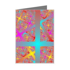 Geometric Abstract Colorful Mini Greeting Card by Pakjumat