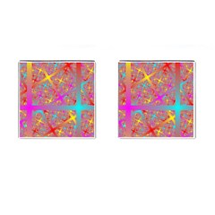 Geometric Abstract Colorful Cufflinks (square) by Pakjumat