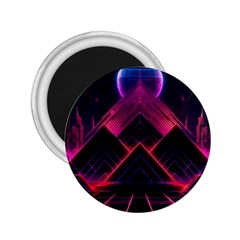 Synthwave City Retrowave Wave 2 25  Magnets by Pakjumat