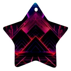 Synthwave City Retrowave Wave Ornament (Star)