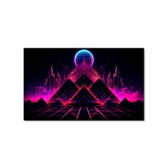 Synthwave City Retrowave Wave Sticker (Rectangular)