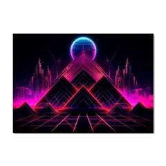 Synthwave City Retrowave Wave Sticker A4 (10 pack)