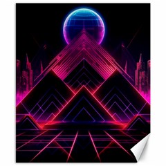 Synthwave City Retrowave Wave Canvas 8  x 10 