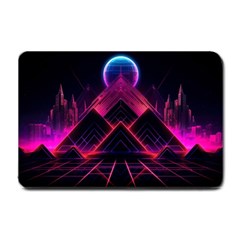 Synthwave City Retrowave Wave Small Doormat